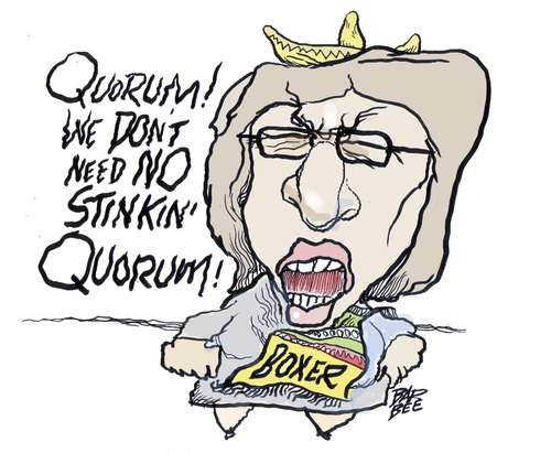 Cartoon: Senator Boxer (medium) by barbeefish tagged democrats