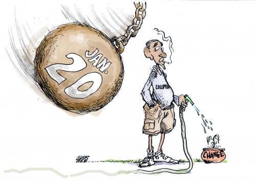 Cartoon: where the rubber hits the road (medium) by barbeefish tagged obama,the