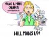 Cartoon: mano a mano (small) by barbeefish tagged hillary,obama