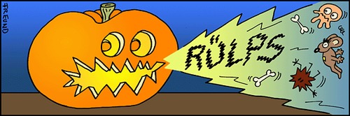 Cartoon: Rülps! (medium) by zguk tagged halloween,minimells,kürbis