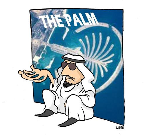 Cartoon: DUBAI DEFAULT (medium) by uber tagged dubai,palms,islands,default