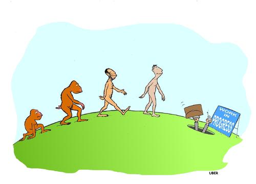 Cartoon: EVOLUTIONE UMANA (medium) by uber tagged darwin,evolution,technology,progresso,neweconomy