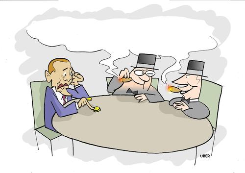 Cartoon: WHITE SMOKE  BLACK PRESIDENT (medium) by uber tagged default,usa,obama,barack obama,usa,barack,obama