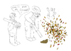 Cartoon: Laubbläser (small) by ailuj tagged laub,herbst,laubbläser,hunde,hundekacke,gärtner,herbstfarben