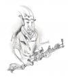 Cartoon: witch hunter (small) by ian david marsden tagged witch,hunter,scribble,pencil,sketch,wacom,cintiq