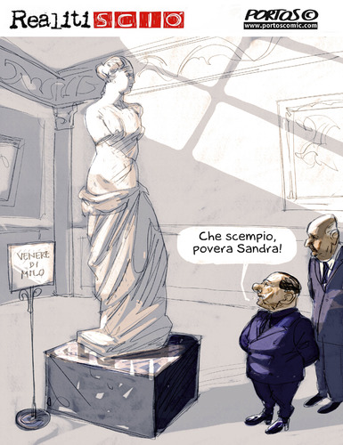 Cartoon: Le statue truccate di Berlusconi (medium) by portos tagged berlusconi,palazzo,chigi,statue,truccate