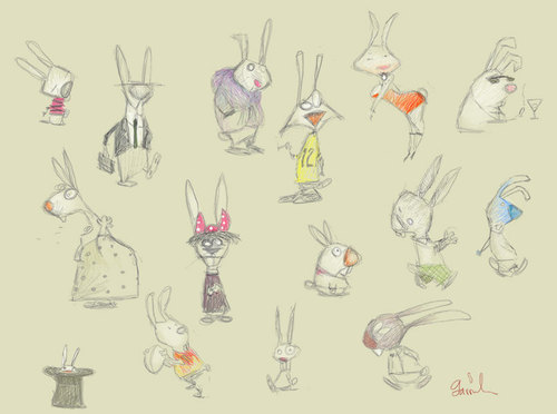 Cartoon: Bunnies sketches. (medium) by Garrincha tagged animals,sketches,cartoons