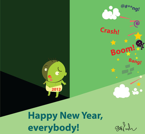 Cartoon: Happy New Year (medium) by Garrincha tagged greeting,cards