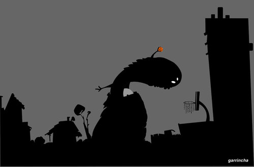 Cartoon: Monster dunk. (medium) by Garrincha tagged ilo