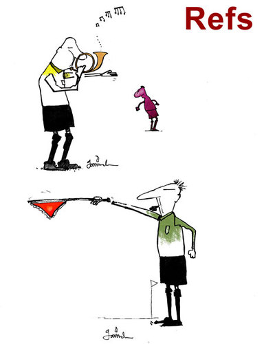 Cartoon: Refs (medium) by Garrincha tagged soccer,world,cup