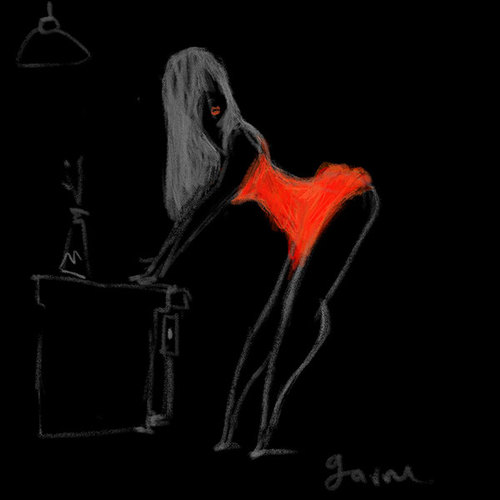 Cartoon: Waiting in red. (medium) by Garrincha tagged sketch,women