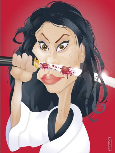 Cartoon: Lucy Liu (medium) by buzz tagged cottonmouth