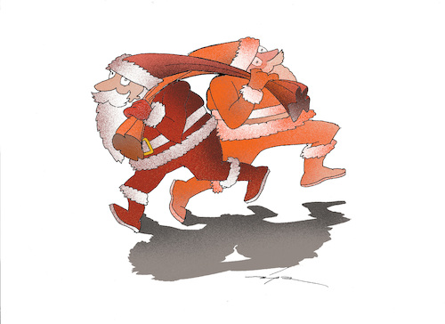 Cartoon: bag_of_Santa_Claus (medium) by zluetic tagged santa,claus,bag