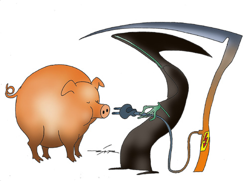 Cartoon: sviflu1 (medium) by zluetic tagged h1n1