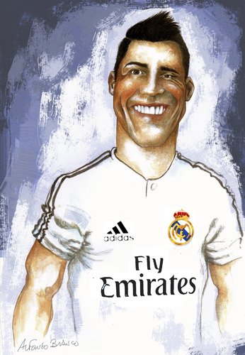 Cartoon: Cristiano Ronaldo (medium) by lagrancosaverde tagged cristiano,ronaldo,real,madrid,fussball