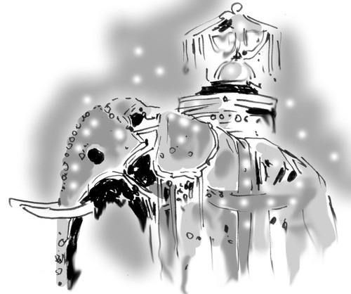 Cartoon: The sacred relic and Tusker (medium) by denver tagged denver,srilanka