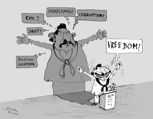 Cartoon: Freedom (medium) by awantha tagged awanthas,mahinda,rajapakse