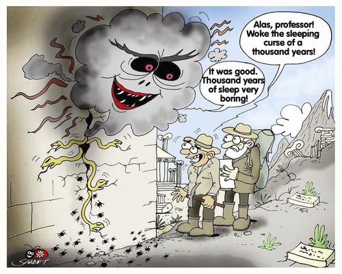 Cartoon: curse (medium) by saadet demir yalcin tagged saadet,sdy,syalcin,turkey,humor,curse
