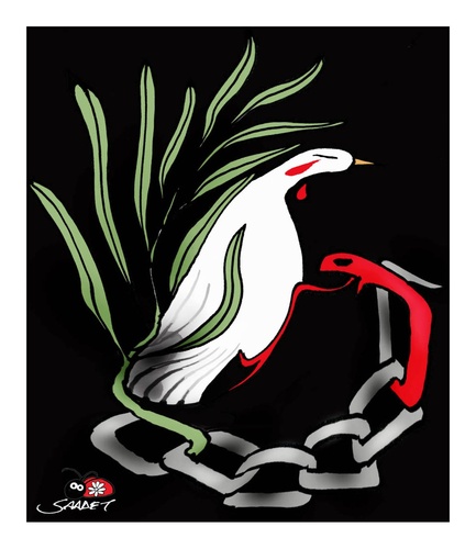 Cartoon: freedom of expression? -2 (medium) by saadet demir yalcin tagged hadiheidari,syalcin,freedom,cartoonist