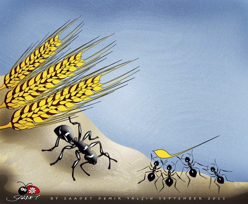 Cartoon: Have the force (medium) by saadet demir yalcin tagged saadet,sdy,power,ants