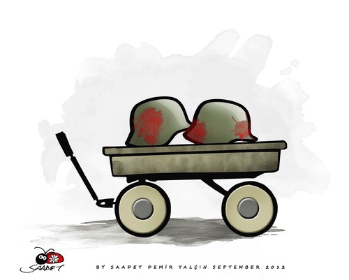 Cartoon: No comment!! (medium) by saadet demir yalcin tagged saadet,sdy,war,soldier
