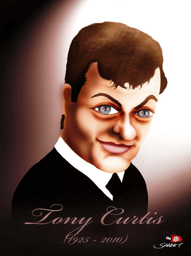 Cartoon: Tony Curtis has passed away (medium) by saadet demir yalcin tagged tonycurtis,saadet,syalcin,sdy,turkey,cinema