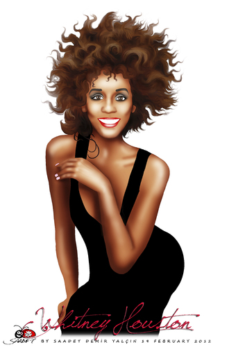 Cartoon: WHITNEY HOUSTON (medium) by saadet demir yalcin tagged youngdead,woman,music,singer,houston,whitney,sdy,saadet