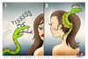 Cartoon: Double disaster for snake... (small) by saadet demir yalcin tagged saadet,sdy,woman,snake