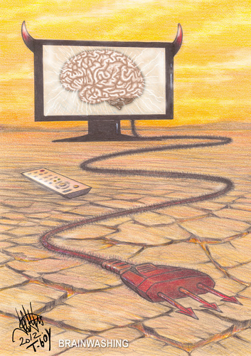 Cartoon: BRAINWASHING 4 (medium) by T-BOY tagged brainwashing
