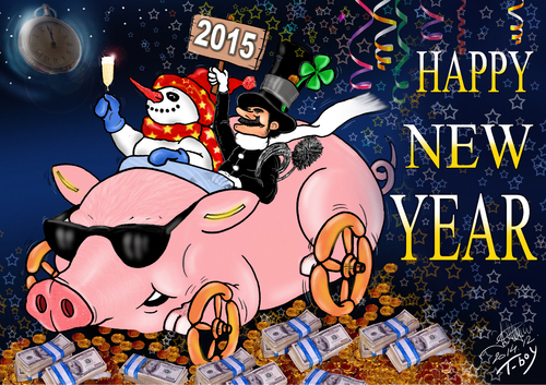 Cartoon: HAPPY NEW YEAR  2015 (medium) by T-BOY tagged happy,new,year,2015