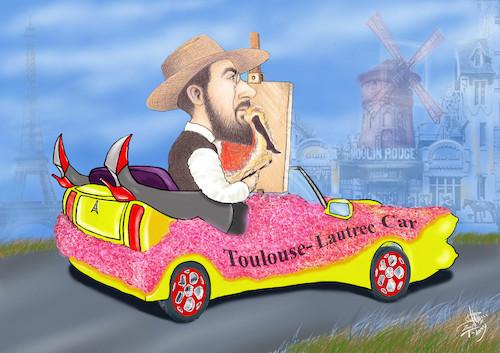 Cartoon: TOULOUSE-LAUTREC CAR (medium) by T-BOY tagged toulouse,lautrec,car