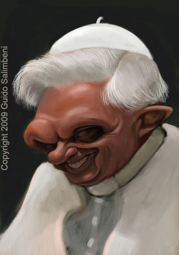 Cartoon: The Pope Caricature (medium) by guidosalimbeni tagged pope,caricature,benedetto,xvi