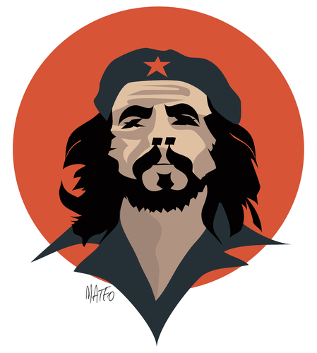 Cartoon: Che Guevara portrait (medium) by geomateo tagged castro,cuba,guevara,che