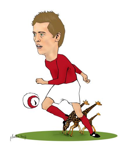 Cartoon: peter crouch caricature (medium) by geomateo tagged sport,soccer,football,england,ball,giraffe