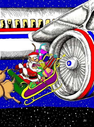 Cartoon: santa engine (medium) by Mike Mason tagged christmas,humor