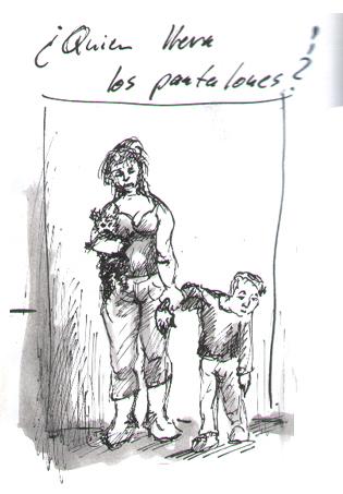 Cartoon: Quien lleva los pantalones ? (medium) by KREMPEL tagged mann,frau