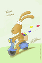 Cartoon: Osterhase in motion (small) by katelein tagged ostern easter osterhase vespa eiersuche easterbunny