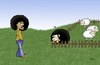 Cartoon: Wo die Liebe hinfällt (small) by katelein tagged verliebt,liebe,afro,schwarzer,schaf,schwarzesschaf,sheep,black,white,katelein