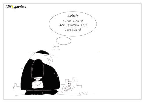 Cartoon: Arbeit (medium) by Oliver Kock tagged arbeit,beruf,job,scheiße,frust,cartoon,nick,blitzgarden