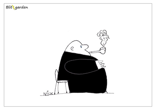 Cartoon: Eros Smoking (medium) by Oliver Kock tagged smoking,rauchen,erotik,einsamkeit,raucher,pfeife,frau,phantasien,cartoon,nick,blitzgarden