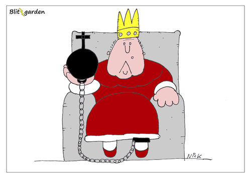 Cartoon: King Uli (medium) by Oliver Kock tagged blitzgarden,nick,cartoon,resozialisierung,fußball,präsident,bayern,fc,hoeneß,uli