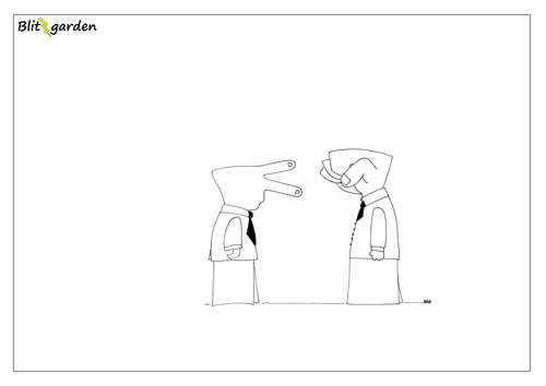 Cartoon: Körpersprache (medium) by Oliver Kock tagged körperspreche,schere,stein,schnick,schnack,schnuck,konfrontation,ärger