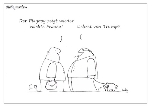 Cartoon: Playboy (medium) by Oliver Kock tagged playboy,trump,dekret,cartoon,nick,blitzgarden