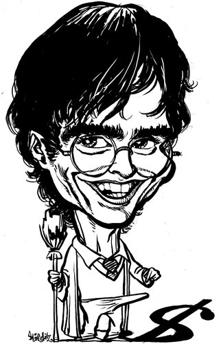 Cartoon: Daniel Radcliffe (medium) by stieglitz tagged daniel,radcliffe,harry,potter,karikatur,caricature