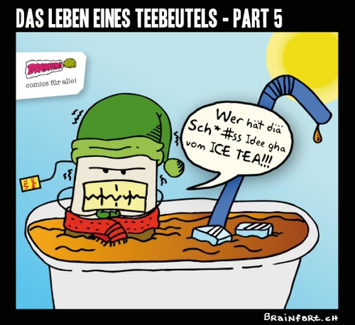 Cartoon: ICE TEA (medium) by BRAINFART tagged ice,tea,tee,trinken,kalt,temperatur,winter,idee,comic,cartoon,chacter,fun,funny,spass,lustig,brainfart,art,zeichnung,drawing,artwork