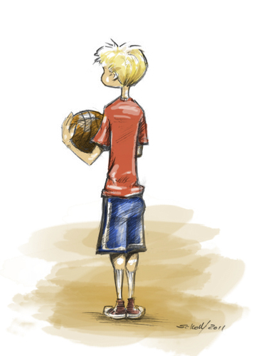 Cartoon: b-ball (medium) by michaelscholl tagged boy,basketball,sports