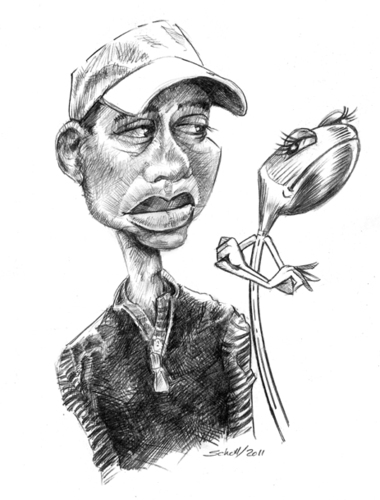 Cartoon: Problems with Woods (medium) by michaelscholl tagged tiger,woods,clubs,golf,sports