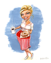 Cartoon: waitress (small) by michaelscholl tagged woman,cartoon,waitress