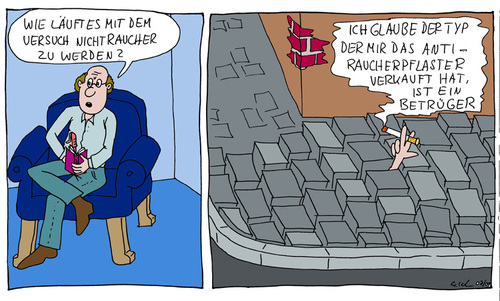 Cartoon: Antiraucherpflaster (medium) by Wolfgang tagged psychiater,rauher,nichtraucher