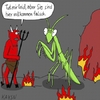 Cartoon: Gottesanbeterin (small) by KAYSN tagged gottesanbeterin,gott,hölle,teufel